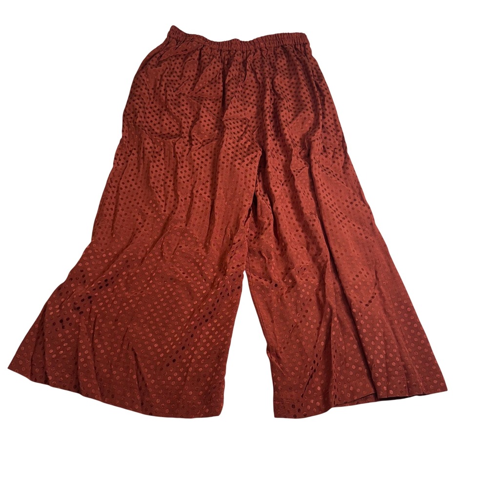 Dolan for Anthropologie Holiday  Pants Women M Rust Orange Wide Leg - Picture 3 of 6